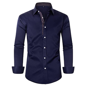 Chemise habillée élégante bleu clair pour homme, coupe ajustée, manches longues, boutonnée, idéale pour le bureau, les occasions formelles, les mariages et les soirées, style chic - Product Image 6