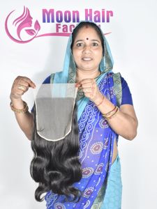 Extensions de cheveux humains péruviens de luxe, closure, ondulation naturelle, cuticules alignées, douceur, sans produits chimiques, double trame plate, par Export - Product Image 4