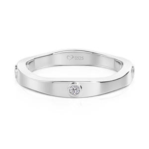 Bague de mariage classique Jeulia pour homme - Bague en argent sterling plaqué rhodium - Product Image 1