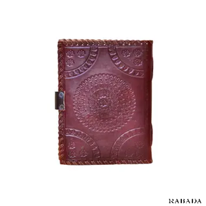 Brass C-lock Handmade Leather Dairy with Stones Sketchbook Travel Dairy Premium Leather Journal Seven Stone - Product Image 3