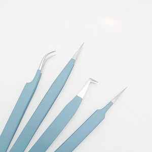 Pinzas Multifuncionales de Acero Inoxidable para Extensión de Pestañas, Puntas de Fibra de Precisión, Punta Suave, Diseño Puntiagudo y Duradero, Uso en Salón - Product Image 1