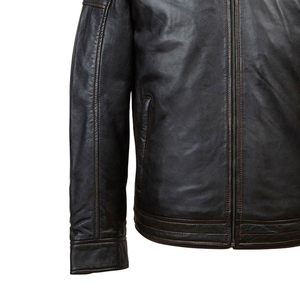 Veste en cuir PU pour homme de haute qualité, fabrication soignée, chaude, personnalisée, avec logo sur le devant, respirante, lavable - Product Image 5