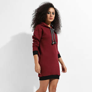 Service OEM Fabricant pakistanais Sweat à capuche pour femme Impression bouffante oversize Sweat à capuche pour femme Nouvel article Sweat à capuche longueur genou pour femme - Product Image 5