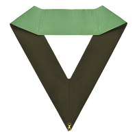 Collier de broderie à la machine à ruban vert Regalia maçonnique de qualité supérieure à faible quantité minimale de commande et fabricant de services OEM
