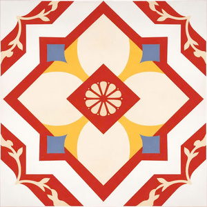 Azulejo Encáustico CTS 55.x - Fábrica CTS Vietnam - Vietnam Cement Tile Corp 150x150mm, Detalles Modernos para Interiores de Villas - Product Image 1