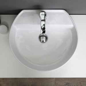 Étagère de lavabo Vieste 60 cm en blanc brossé, lavabos élégants - Product Image 3