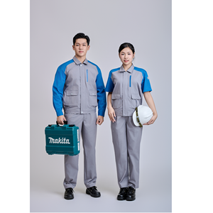 Conjunto de Ropa de Trabajo de Alta Visibilidad para Hombre FMF, Transpirable, Nuevo, de Manga Larga, en Azul Cielo y Gris, con Tela TC Resistente a las Arrugas - Product Image 2