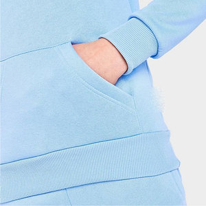 Sudadera con Capucha Azul Claro Personalizada para Hombre, 400 g/m², Felpa de Algodón, Corte Holgado, Logotipo Personalizado, OEM, ODM, Pedidos al por Mayor - Product Image 5