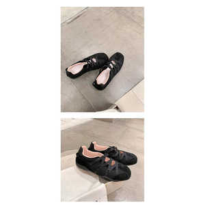 Chaussures décontractées Mary Jane en cuir véritable, style niche, nouvelle collection printemps 2025, pour femmes, baskets à semelle épaisse, style ballerines, pour la marche - Product Image 3