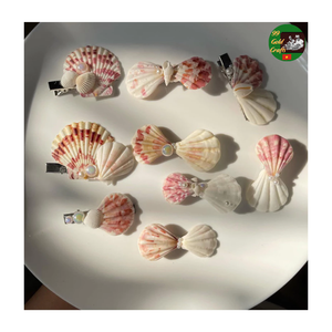 Accesorio de pelo de concha marina natural hecho a mano para niñas y mujeres de playa estilo estrella almeja Concha garra pinza de pelo perla para aspecto de verano - Product Image 3