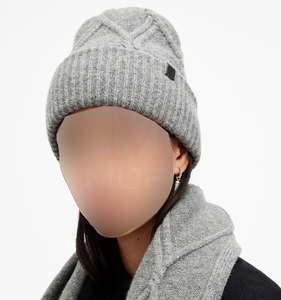 หมวกบีนนี่ขนแกะถักแบบพรีเมียมสำหรับ2024หมวกผ้าฝ้ายถักด้วยมือคุณภาพสูงดีไซน์ตามสั่งสำหรับฤดูหนาว - Product Image 3