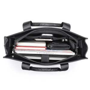 Porte-documents rétro design en cuir véritable sac à main portable léger pour hommes femmes fermeture à glissière sac pour ordinateur portable pour voyage d'affaires - Product Image 4