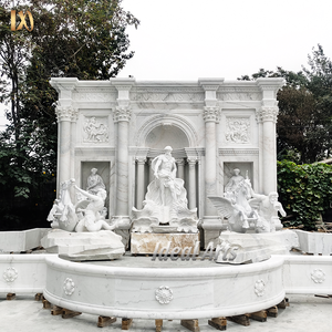 Fuente de <span class=keywords><strong>Trevi</strong></span> de mármol tallada a mano grande con estatuas clásicas para decoración de jardín y Plaza - Product Image 5