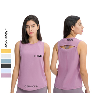 Últimas señoras deportes entrenamiento camisetas sin mangas logotipo personalizado tela de punto sexy para el ejercicio de yoga - Product Image 2