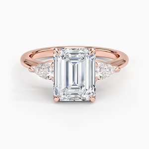 Fleur intemporal elegancia tres piedras diamante anillo de compromiso Original 14K oro IGI certificado laboratorio diamante joyería para mujer - Product Image 3