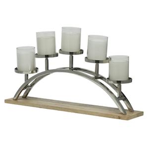 5 เสากุญแจเทียนอลูมิเนียมฐานไม้สําหรับตกแต่งบ้านโรงแรมงานแต่งงานตกแต่งคุณภาพระดับพรีเมียมเทียน - Product Image 4