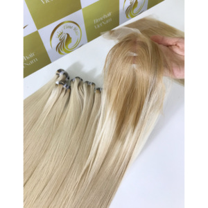 Haute qualité Double dessiné cuticule alignée trame russe HD fermeture à lacet Machine à coudre vague extensions de cheveux humains bruts Vietnam - Product Image 1