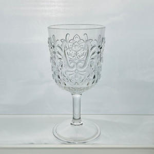 Verre à vin en plastique incassable gaufré pour fête de Noël, restaurant - Product Image 5