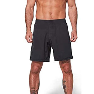 Pantalones Cortos de Lucha MMA para Hombre, Negros, 100% Microfibra, Cierre Elástico, para UFC, BJJ, Grappling, Jiu Jitsu, con Logotipo Personalizado - Product Image 2