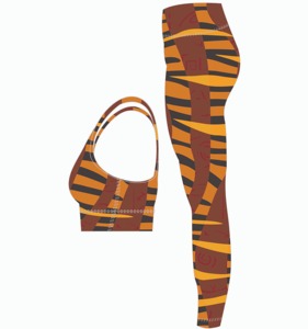 Ensemble de leggings et de soutien-gorge de sublimation pour femmes en gros, taille haute, yoga, vêtements de sport actifs, vente en gros - Product Image 2