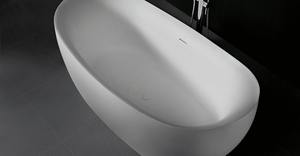 Baño de lujo Fácil mantenimiento Independiente Piedra artificial Blanco Superficie pura Bañera - Product Image 5