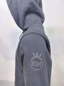 Streetwear Homme Bling Rhinestone Diamond Hoodie Vintage Cotton Terry Oversized Pullover Sun Faded Style for Winter - Product Image 5