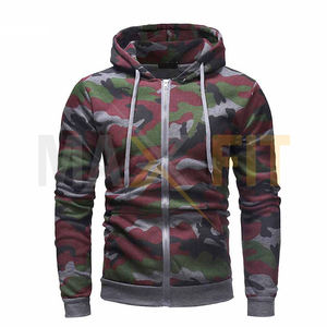 Nouveaux pulls à capuche de bonne qualité pour hommes 100% Polyester polaire Style camouflage fermeture éclair par MAXFIT entreprises - Product Image 1