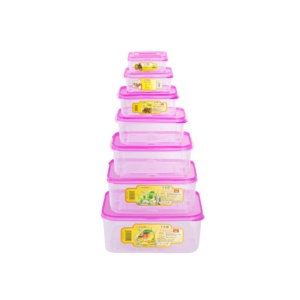 ชุดกล่องถนอมอาหารพลาสติกสุญญากาศ 7 ชิ้น แบบใส ป้องกันการรั่วซึม กล่องเตรียมอาหารแบบซ้อนได้ กล่องเก็บผลไม้ในตู้เย็นพร้อมฝาปิด - Product Image 5