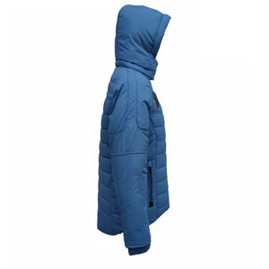 Veste matelassée en toile pour homme tendance, respirante, coupe-vent, manteau d'hiver à capuche, col extérieur, doublure en coton, décontractée - Product Image 4