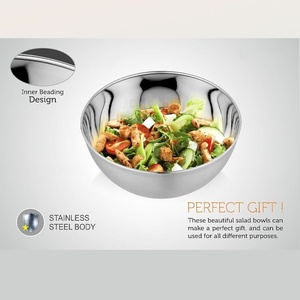 Heavy Quantity Sales Unbreakable Stainless Steel Salad <b>Bowl</b> Heavy Duty <b>Soup</b> and Kneading <b>Bowl</b> for Cooking Baking Prepping - Product Image 3