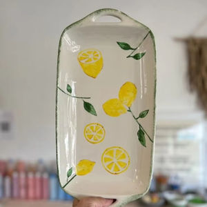 Elegante bandeja de cerámica para servir, adecuada para el entretenimiento festivo con servicio y exhibición de comida de estilo buffet - Product Image 1