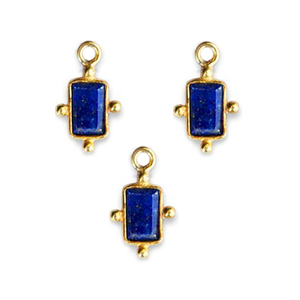 เครื่องรางทรงสี่เหลี่ยมพลอยคาลซิโดนีสีชมพู - Product Image 4
