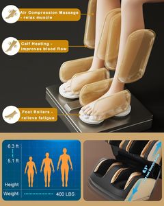 Fauteuil de massage complet avec chaleur, fauteuils de massage en apesanteur avec modes d'étirement thaïlandais, techniques de massage, massage des mollets et des pieds - Product Image 6