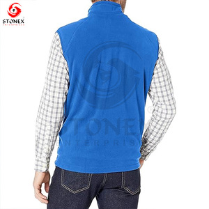 Logotipo personalizado bordado y chaleco de lana polar cálido de invierno para la ropa al aire libre sin mangas al por mayor de los hombres. - Product Image 6