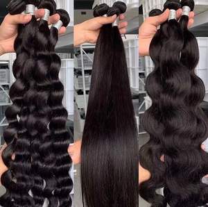 Extensiones de Cabello Humano Natural Indio, Liso Sedoso, Ondulado, Sin Procesar, Remy, de un Solo Donante, Largo, Pre-Adherido, en Forma de Cola de Caballo - Product Image 1