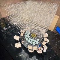 Lustre rectangulaire moderne en cristal ANNO, luminaire suspendu LED, personnalisable pour hôtel, salle à manger, OEM ODM