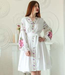 2025 coton été nouveau Design robe avec broderie robe à manches longues plage broderie travail robe pour les femmes meilleure qualité - Product Image 4