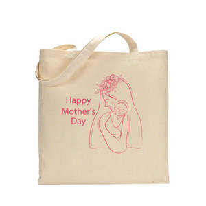 Bolsa de Mano Personalizable Rosa con Gran Capacidad, Cierre Abierto, Decoración Floral y con Letras, para Todas las Temporadas, para el Día de la Madre - Product Image 2