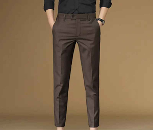 กางเกงทำงานขายาวสำหรับผู้ชายกางเกงผ้าคอตตอนขนาดใหญ่ขาบาน - Product Image 5