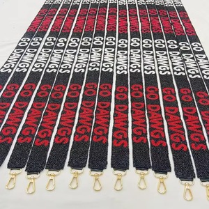 Bolso de Lentejuelas CRYSTAL CRAFT con Correa Ajustable para el Día del Partido, Hecho a Mano, Personalizable, con Correas Bordadas para Hermandades Universitarias - Product Image 4