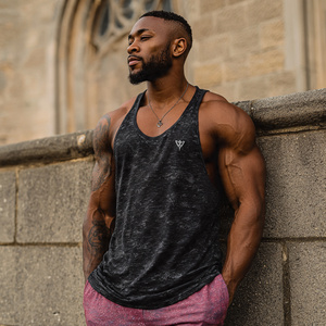 เสื้อกล้ามออกกำลังกายผู้ชาย ผ้าโพลีเอสเตอร์ผสมคอตตอน 100% สำหรับนักเพาะกาย - Product Image 1