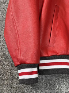 Veste de vélo personnalisée pour femmes vente en gros veste de baseball en cuir véritable à la mode manches longues bouton décoration coupe-vent printemps - Product Image 6