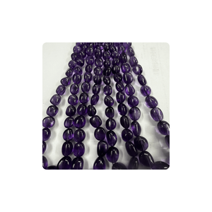 Perles de pierres précieuses lisses d'améthyste violette de taille personnalisée de qualité supérieure couleur naturelle évaluation par un tiers brins de 17 pouces pour - Product Image 4
