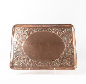 Plateau de service en cuivre écologique avec poignées en laiton, artisanat de qualité supérieure, plateau de rangement pour dîner en cuivre - Product Image 4