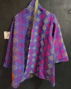 Chaqueta de invierno cosida a mano Kantha para mujer, abrigo Sexy de diseñador para mujer con relleno de algodón, producto terminado impreso transpirable - Product Image 1