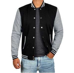 Casual High Quality Streetwear Unisex Varsity Jacket Windproof Breathable Casual Winter Embroidered Solid <b>Button</b> Closure - Product Image 3