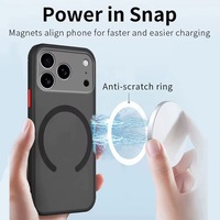 Coque de Téléphone de Luxe Mate Magnétique Compatible Recharge sans Fil pour iPhone 17 16 15 14 13 11 12 Pro Max Mini Plus XS Max XR X Housse Blindée