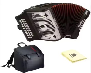 Acordeón diatónico de botones Hohner 3100GB Panther de alta calidad en color negro con estuche y paño para limpieza. - Product Image 1