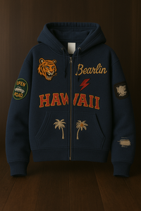 Sweats à capuche personnalisés avec patchs brodés Streetwear pulls et sweats à capuche zippés, sweatshirts à patchs avec logo à la mode - Product Image 2