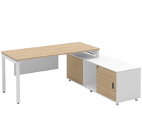 Patron moderne et simple travaillant en bois Table de bureau en L Bureau de direction avec tiroir à assembler Mobilier de bureau